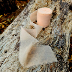 Sundries - Floral Ribbon - Chifon Silk - Soft Apricot Orange
