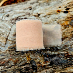 Sundries - Floral Ribbon - Chifon Silk - Soft Apricot Orange