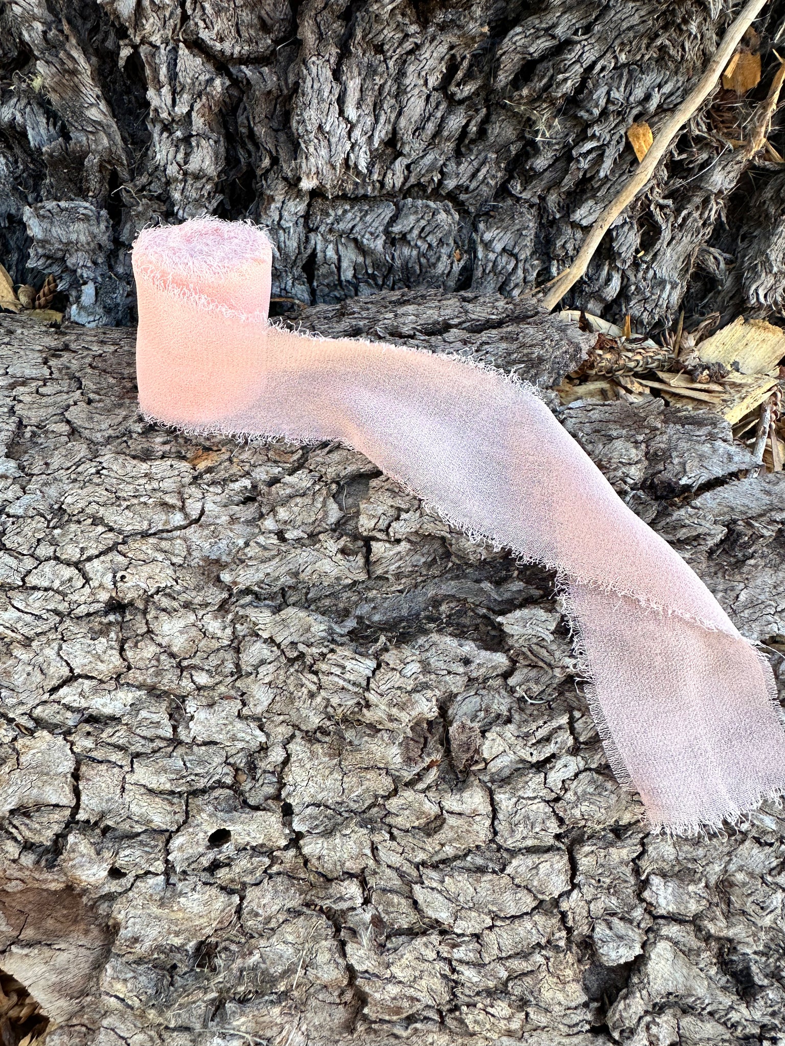 Sundries - Floral Ribbon - Chifon Silk - Peachy Pink