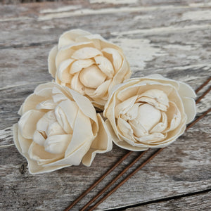 Handmade Flowers - Sola Flower Ivory Rose D - 7cm