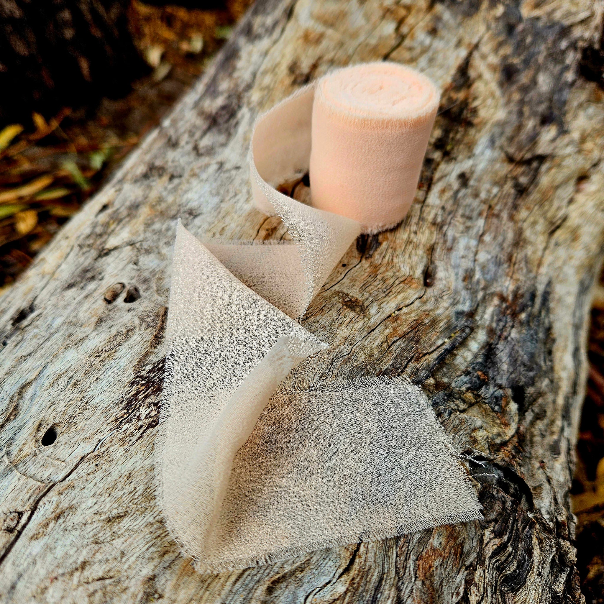 Sundries - Floral Ribbon - Chifon Silk - Soft Apricot Orange