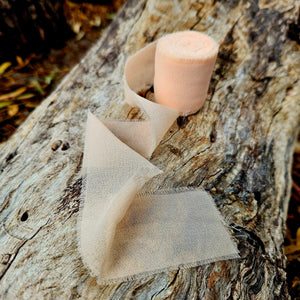 Sundries - Floral Ribbon - Chifon Silk - Soft Apricot Orange